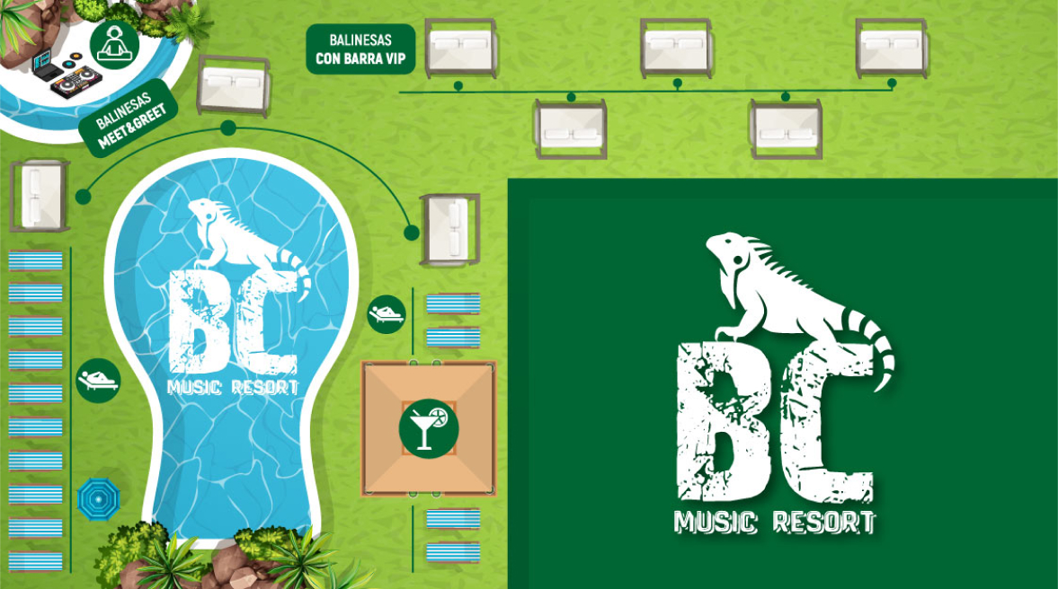 Mapa reserva de zona camas balinesas BC Music Resort™ (Recommended for Adults) Apartments Benidorm